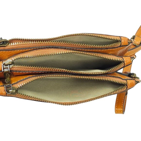 Pratesi Firenze Leather Crossbody Bag Small Brown Italian Handbag 8.5x5.5 Purse - Picture 6 of 15